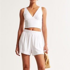 Abercrombie & Fitch White High Waist Shorts